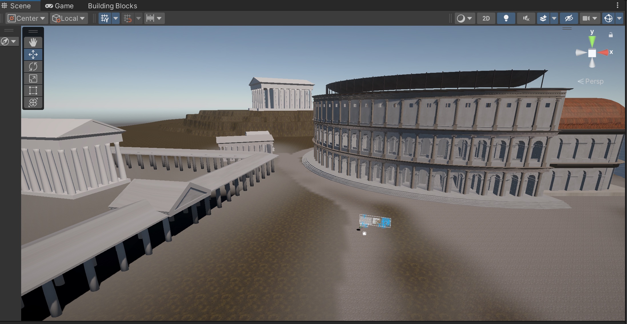 Unity reconstruction of the Theater of Marcellus and neighboring monuments