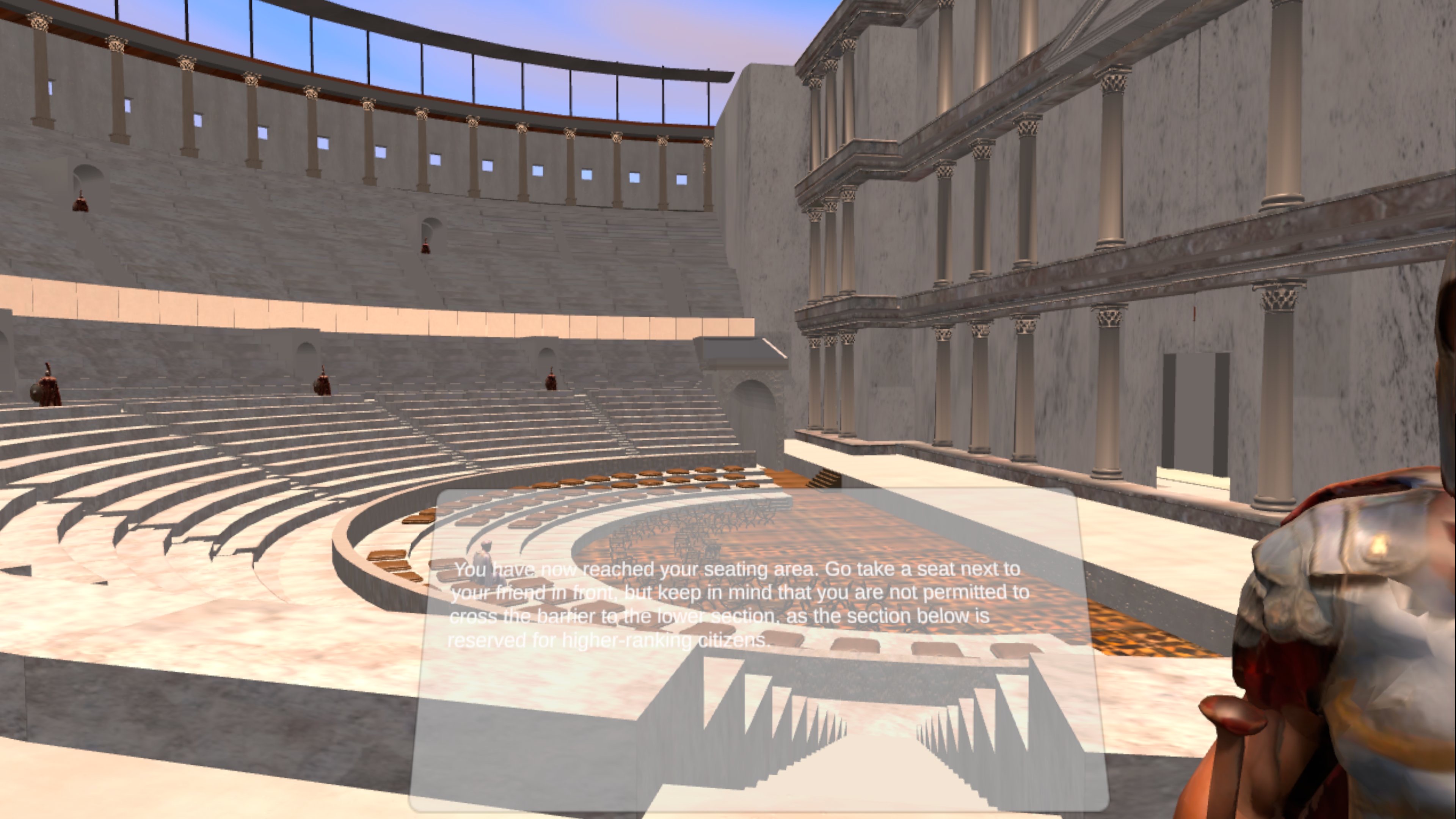 Role verification with a non-player character inside the theater