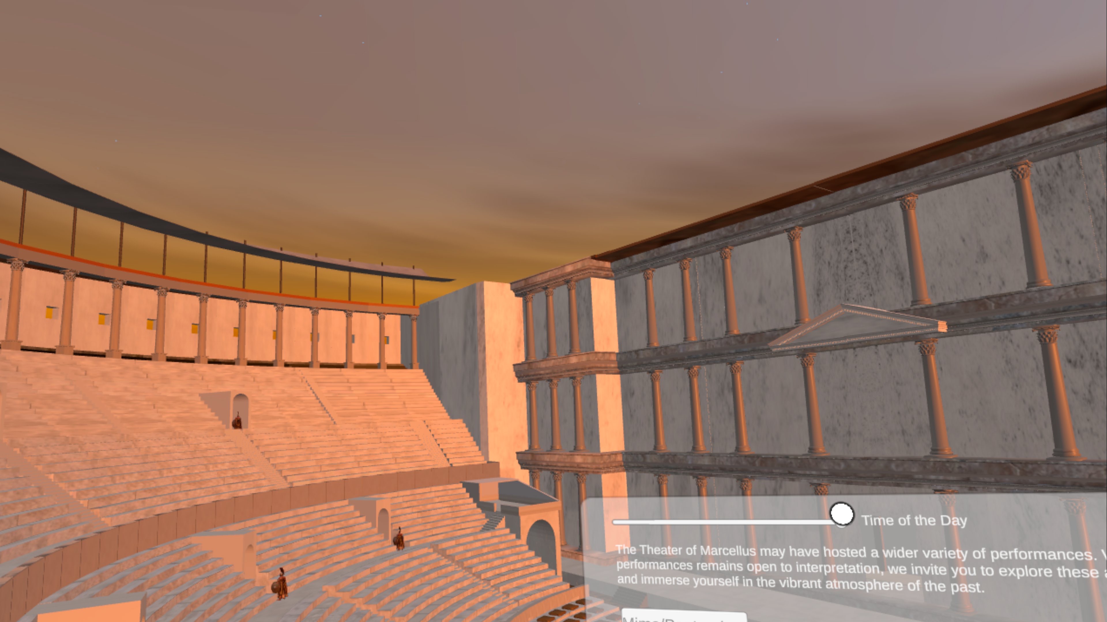Theater scene with time of day control